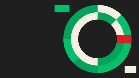 Bauhaus-style poster of a large green ring built from interlocking blocks with nothing holding them